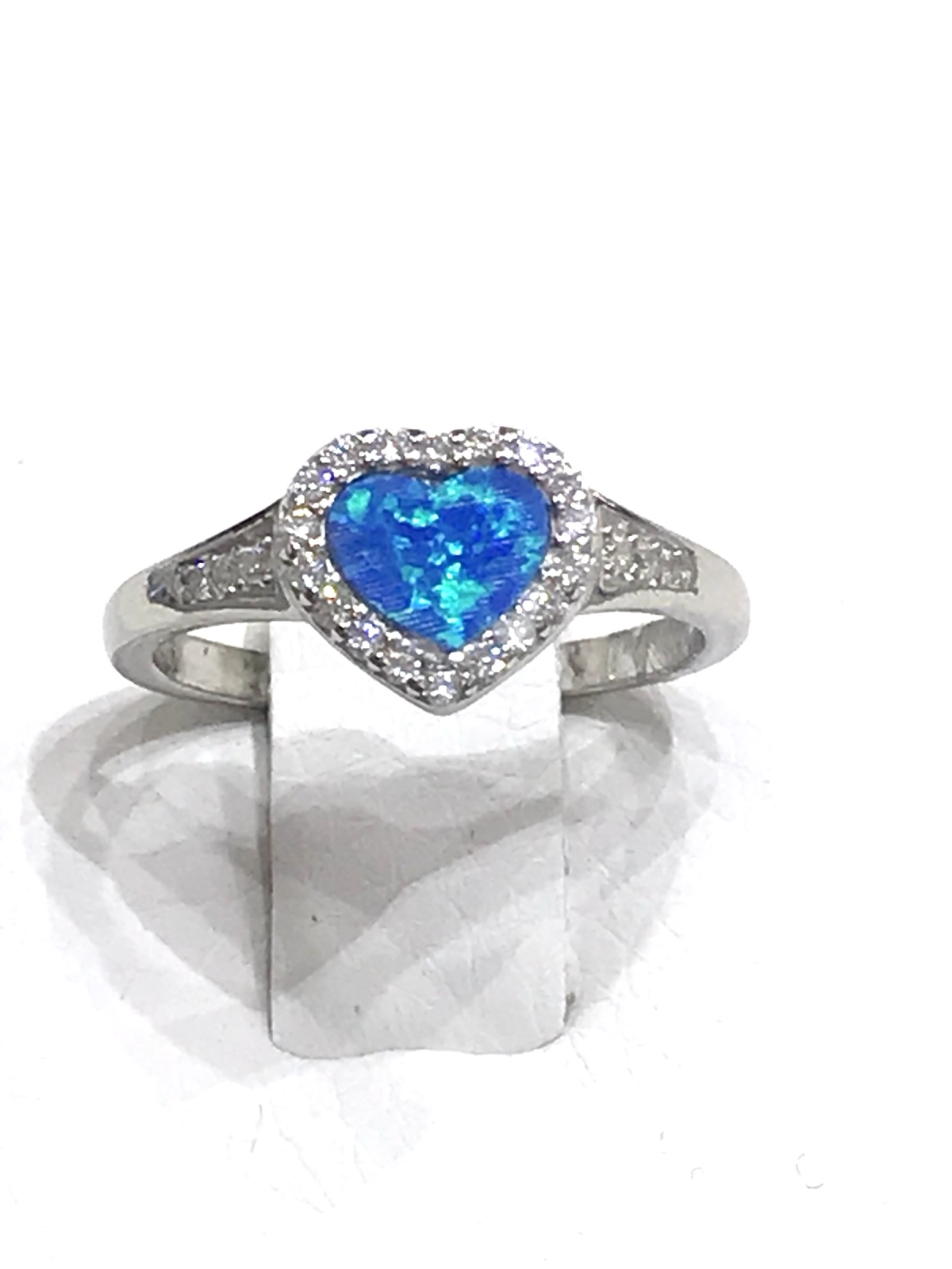Sterling Silver Ring 925 with Blue Opal