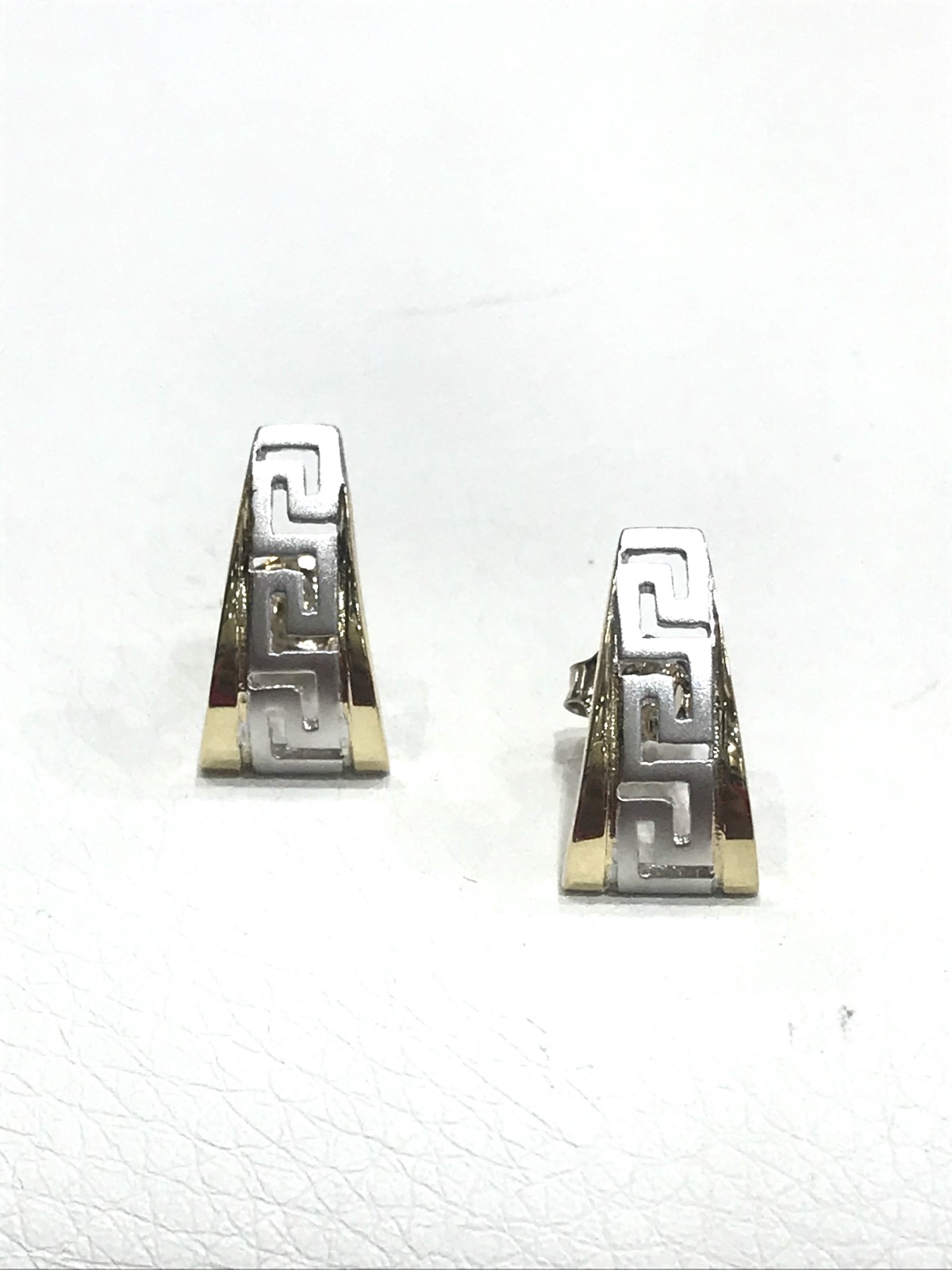 Greek Design Stud Earrings in Solid Gold 14 Karat